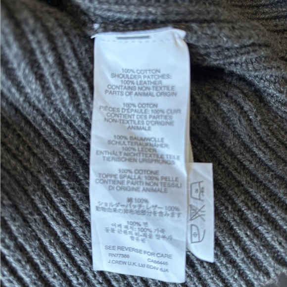 J. Crew Woodsmen, Military Style, Ribbed Knit Crew Neck w/ Leather Patches, M? - Picture 9 of 10